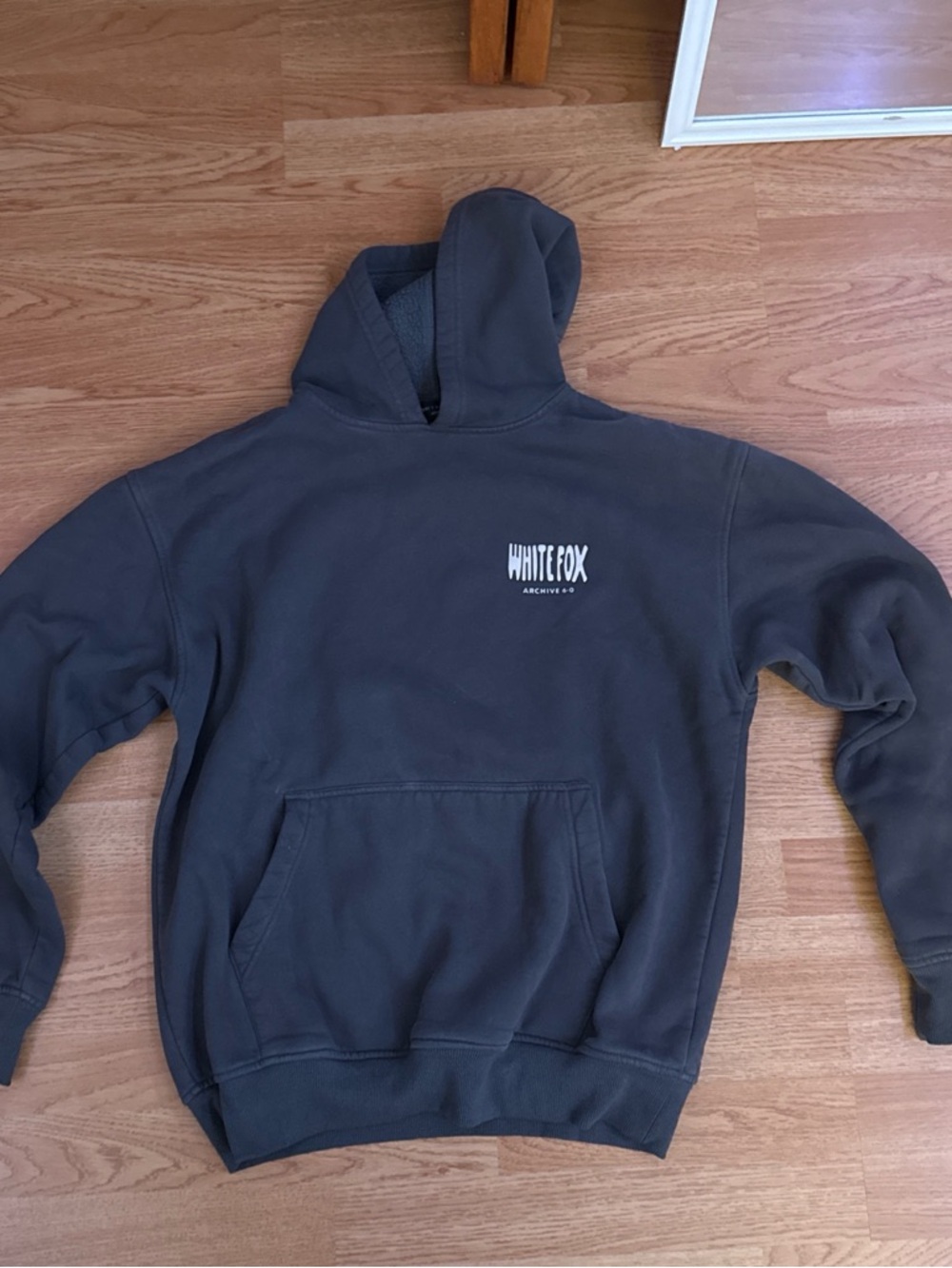 White Fox Boutique Black Pullover Hoodie with White Logo